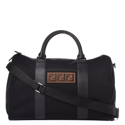 fendi canvas mens weekender holdall bag black|weekender handbags for men.